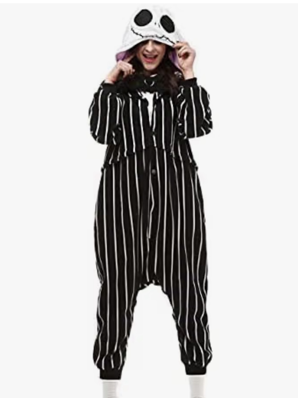 Disney Jack Skellington Black & White Hooded Onesie